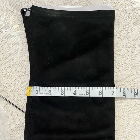 Mossimo Mariah Over The Knee Tall Black Microsuede Fashion Boots with Ties NEW! - Picture 6 of 8